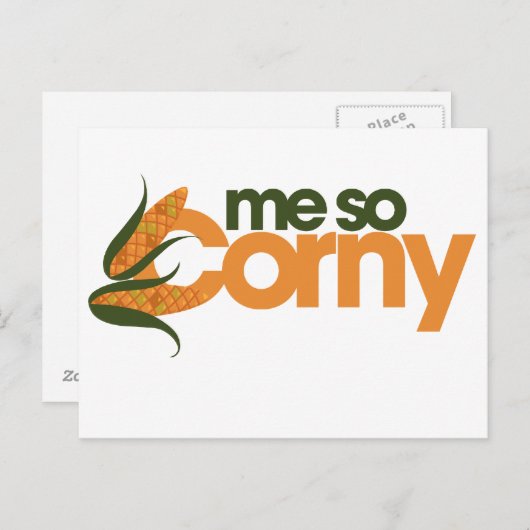 Funny Corn Briefkaart (Voorkant / Achterkant)