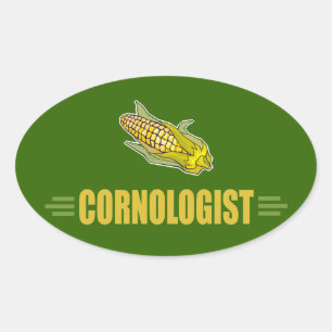 Funny Corn Ovale Sticker