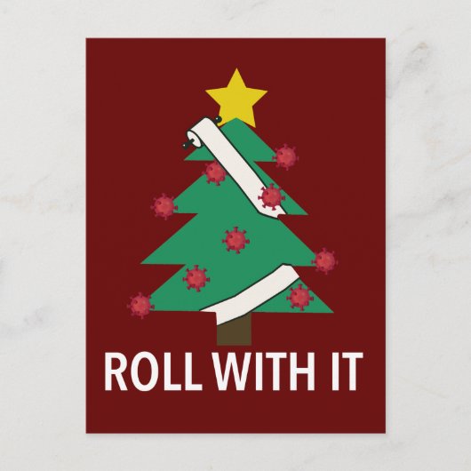 Funny Coronavirus kerstboom Briefkaart (Voorkant)