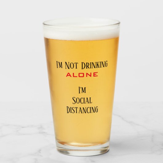 Funny Coronavirus Social Distancing Drink alleen Glas (Voorkant gevuld)