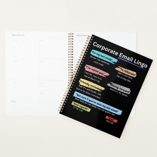 Funny Corporate email lingo Planner (Display)
