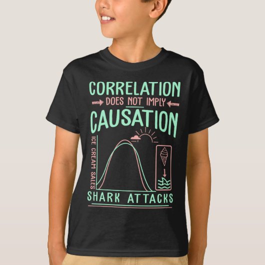 Funny Correlation Does Not Imply Causation Premium T-shirt (Voorkant)