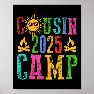 Funny Cousin Camp 2025 Camping Crew Zomer Vakantie Poster