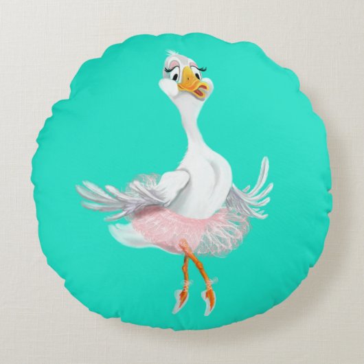 Funny Coussin rond Ballerina Canard - Vos Couleurs (Devant)