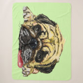 Funny couverture Sherpa avec chien Carlin - Votre (Devant)