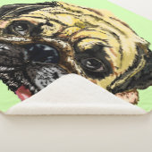 Funny couverture Sherpa avec chien Carlin - Votre (3/4)