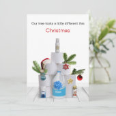 Funny Covid-kerstboom Feestdagenkaart (Staand voorkant)