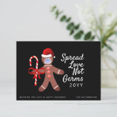 Funny Covid Kerstmis Gingerbrood Man Greeting (Staand voorkant)