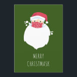 Funny Covid Père Noël masqué Carte photo de vacanc<br><div class="desc">Funny Carte photo de vacances avec un Père Noël masqué drôle et le texte Joyeux masque de Noël</div>