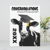 Funny Cow Afstuderen gefeliciteerd Kaart (Staand voorkant)