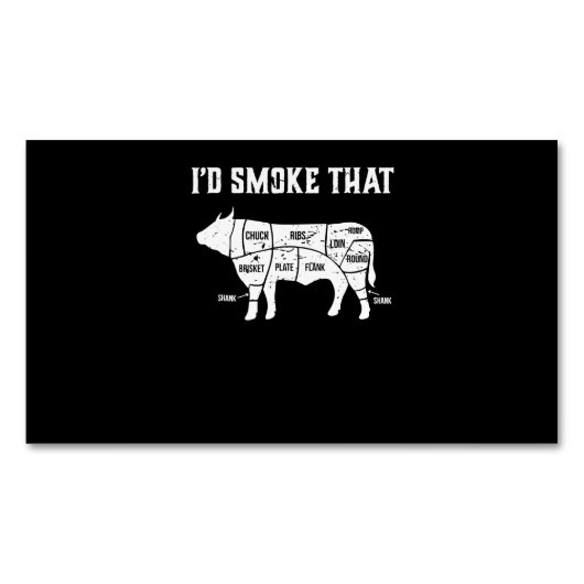 Funny Cow Bbq Pit Master Gift Magnetisch Visitekaartje (Voorkant)