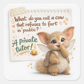 Funny Cow Dad Joke Vierkante Sticker