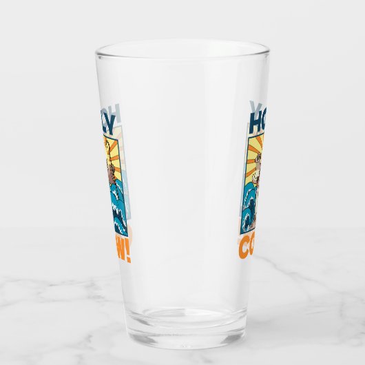 Funny Cow Holy Cow! Visual Pun Animal Cartoon Glas (Rechts)