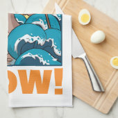 Funny Cow Holy Cow! Visual Pun Animal Cartoon Theedoek (Quarter Fold)