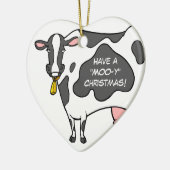 Funny Cow-kerstversiering Keramisch Ornament (Links)
