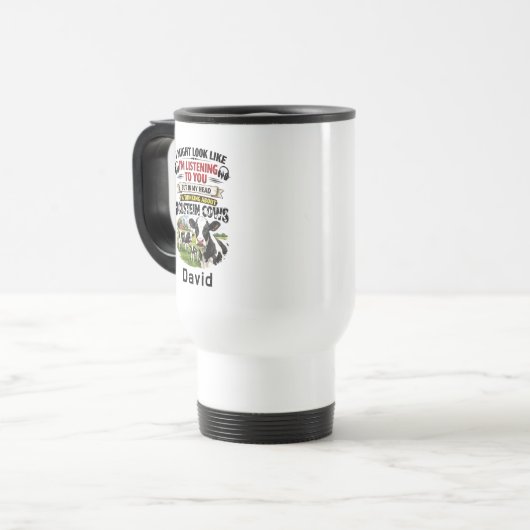 Funny Cow Mug – Thinking About Holstein Cows (Devant gauche)