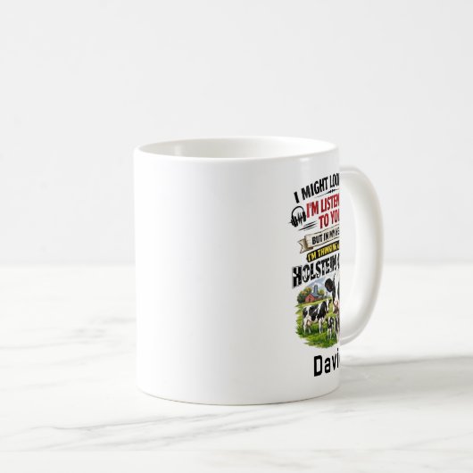 Funny Cow Mug – Thinking About Holstein Cows (Devant droit)