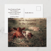 Funny Cow Rustic Country Boerderij Moving Aankondigingskaart (Voorkant / Achterkant)