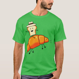 Funny Cowboy Bread Toast Riding Croissant Horse T-shirt
