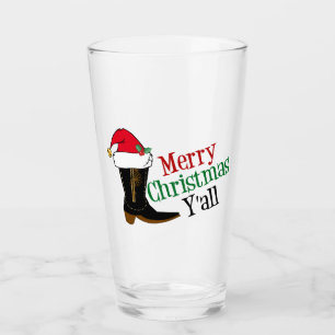 Funny Cowboy Merry Kerstmis Y Glas