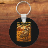 Funny Cowboy Raccoon, Y'all Mind If I Do Some Loll Sleutelhanger (Voorkant)