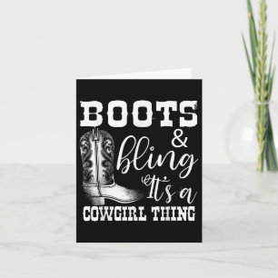 Funny Cowgirl Boots Bling Women Gift Cute Love Cou Kaart