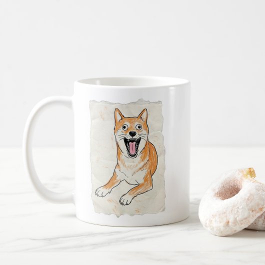 Funny Coworker Gift - Internal Screaming Shiba Inu Koffiemok (Met donut)