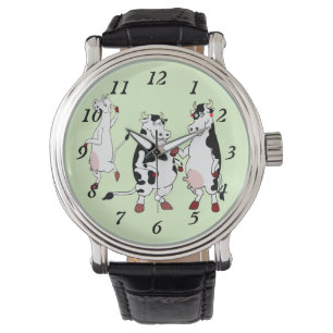 Funny Cows Originele kunst Horloge