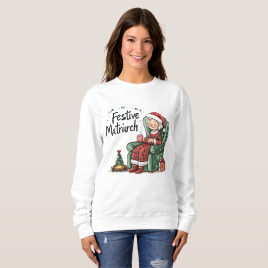 Funny Cozy Matriarch Christmas Trui (Voorkant volledig)