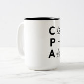 Funny CPA Certified Public Accountant Tax Season Tweekleurige Koffiemok (Voorkant links)
