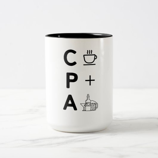 Funny CPA Certified Public Accountant Tax Season Tweekleurige Koffiemok (Center)