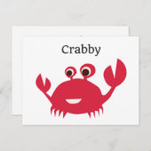Funny Crab Grumpy Briefkaart (Voorkant / Achterkant)