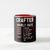 Funny Crafter Hourly Rate Two-Tone Coffee Mok (Center)