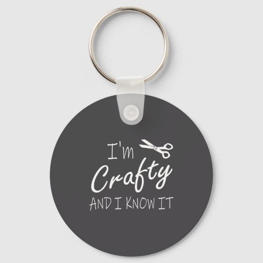 Funny Crafters Quote I'm Crafty And I Know It Craf Sleutelhanger (Voorkant)