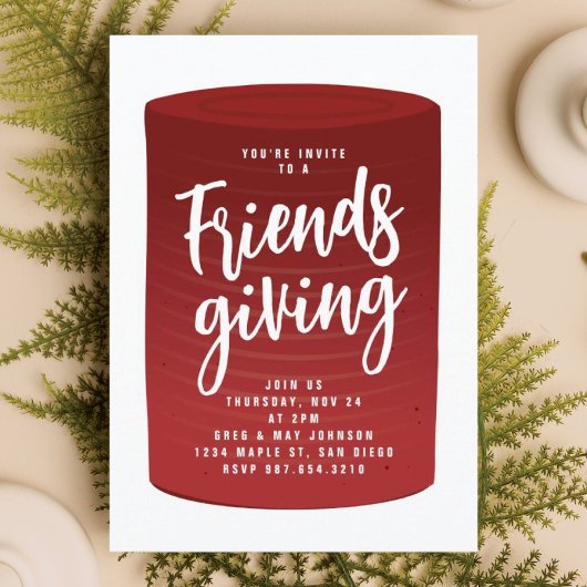 Funny Cranberry Friendsgiving Invitation Kaart