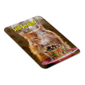 Funny Cranky Cat with Melthday Cupcake Magneet (Rechterzijde)