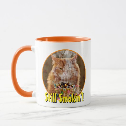 Funny Cranky Cat with Melthday Cupcake Mok (Links)