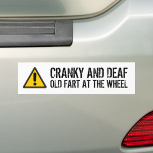 Funny Cranky Deaf Old Fart op het wiel Bumpersticker