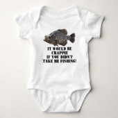 Funny Crappie Vist Panfish Angler Fisherman Romper (Voorkant)