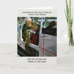 FUNNY CRASH TEST DUMMY FOTO BIRTHDAY KAART