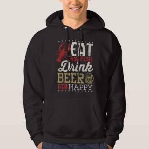 Funny Crawfish Boil Drink Beer Happy Cajun Mannen Hoodie