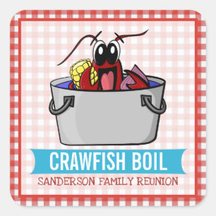 Funny Crawfish Boil Family Reunion Seafood Party Vierkante Sticker