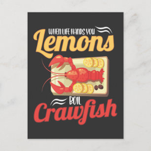 Funny Crawfish Boiling Lemon Lobster Food Joke Briefkaart