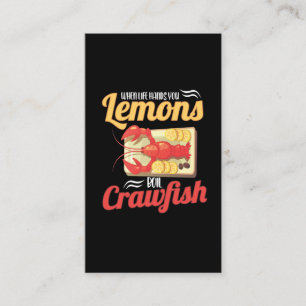Funny Crawfish Boiling Lemon Lobster Food Joke Visitekaartje