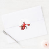 Funny Crawfish Lobster Ronde Sticker (Envelop)