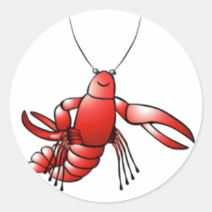 Funny Crawfish Lobster Ronde Sticker