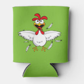 Funny Crazy Cartoon Chicken Wing Fling Blikjeskoeler (Voorkant)