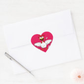 Funny Crazy Cartoon Chicken Wing Fling Hart Sticker (Envelop)