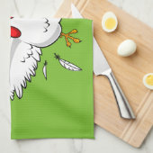 Funny Crazy Cartoon Chicken Wing Fling Theedoek (Quarter Fold)