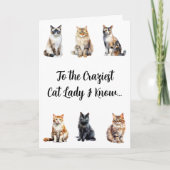 Funny Crazy Cat Lady Carte d'anniversaire (Devant)